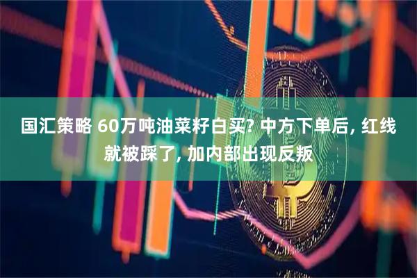国汇策略 60万吨油菜籽白买? 中方下单后, 红线就被踩了, 加内部出现反叛